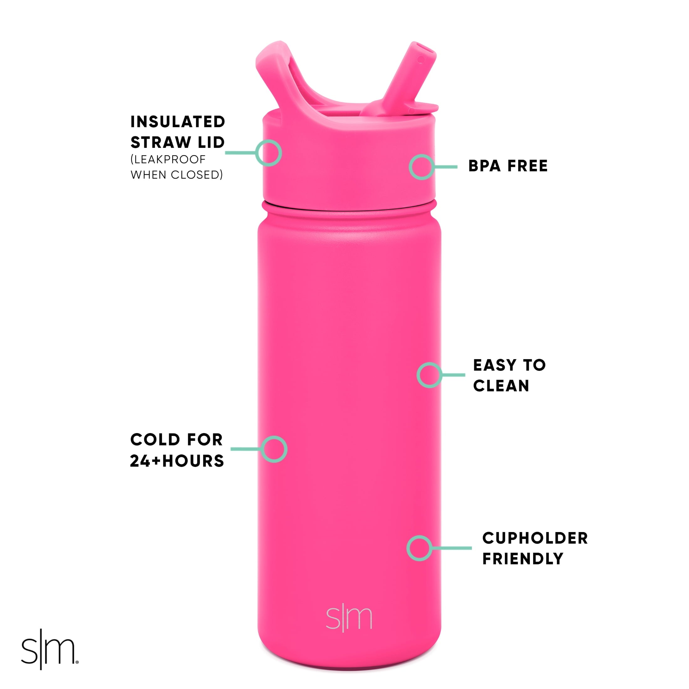 Simple Modern Summit Water Bottle Straw Lid Vacuum Insulated Stainless Steel Bottle | 18 fl oz Edition-9ZOA