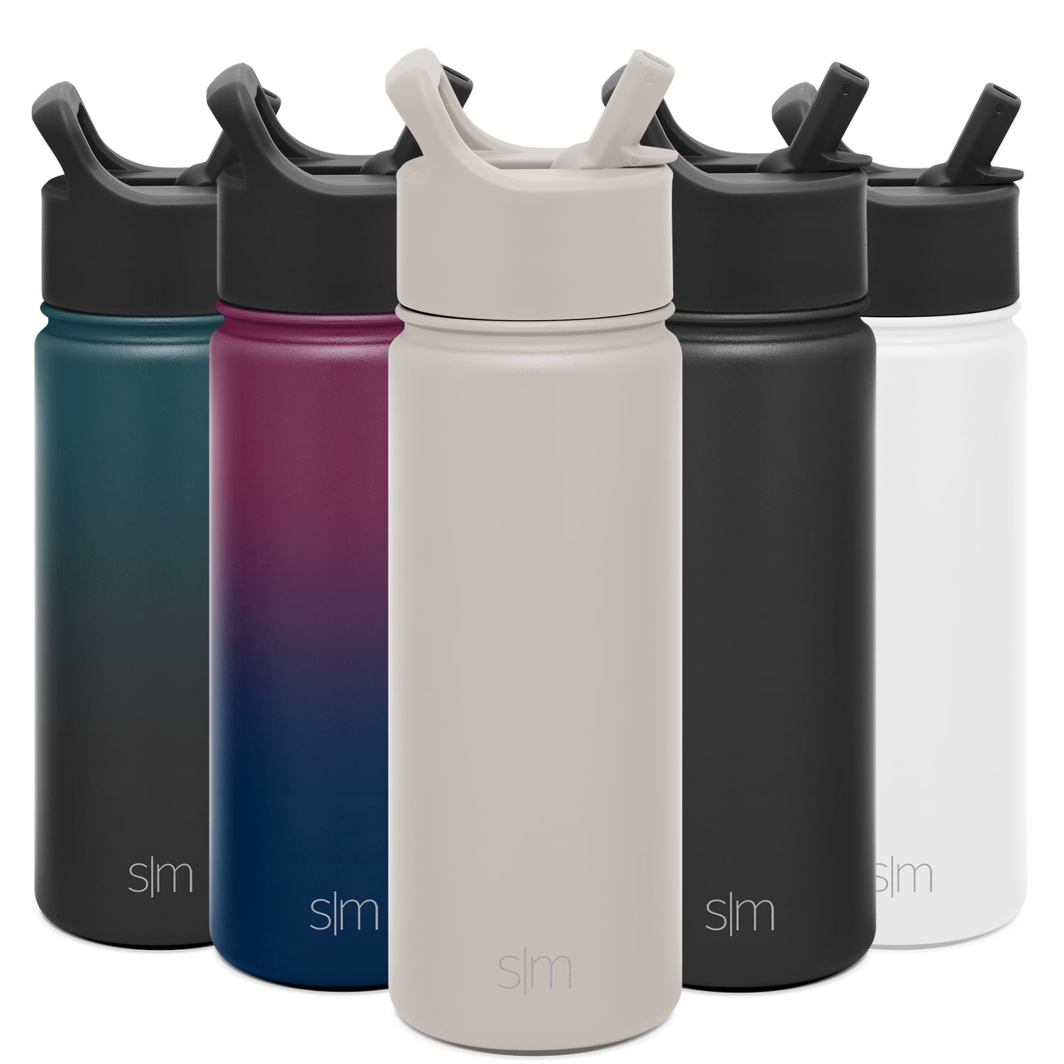 Simple Modern Summit Water Bottle Straw Lid Vacuum Insulated Stainless Steel Bottle | 18 fl oz Edition-9ZOA