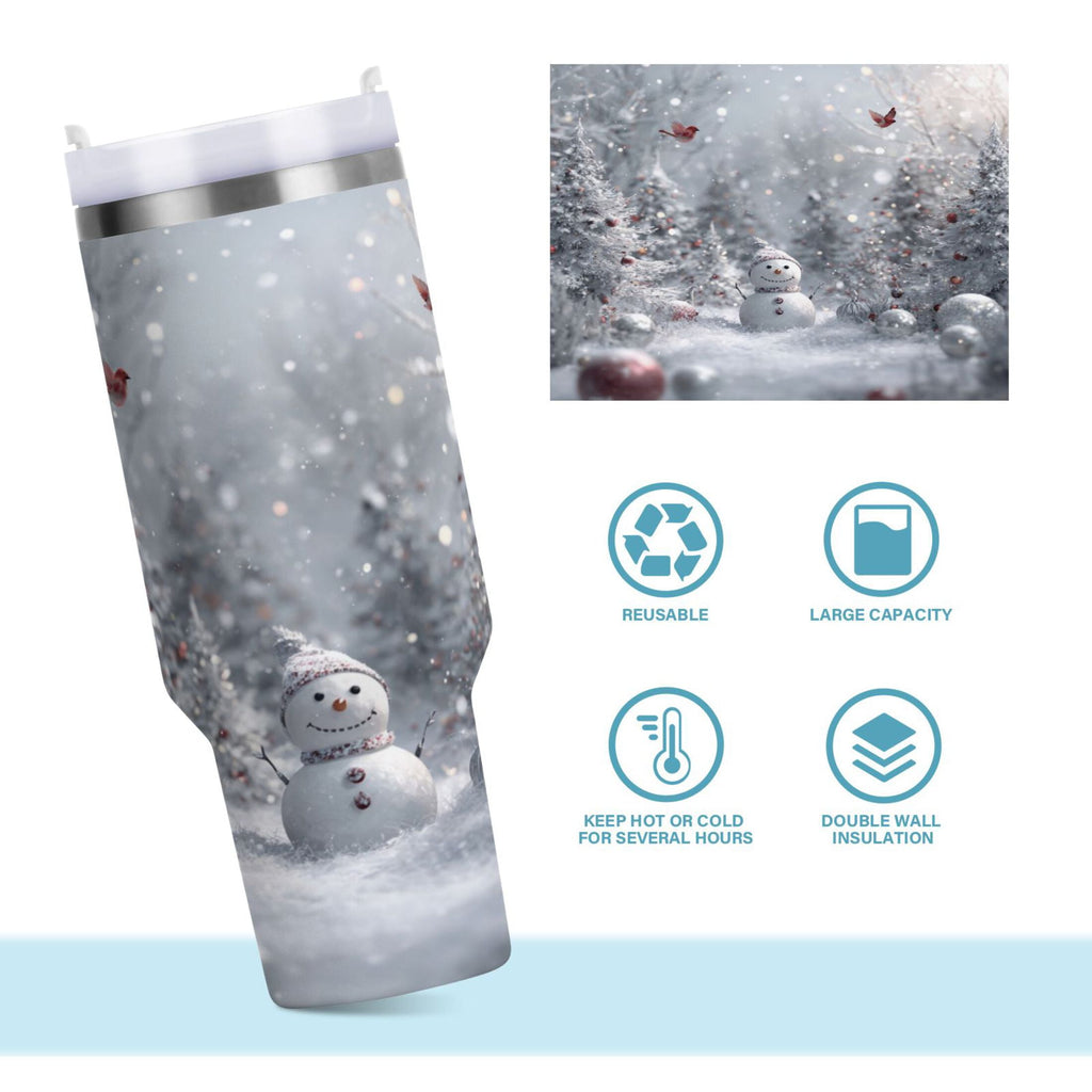 30 oz Insulated Stainless Steel Tumbler Double Wall Stainless Steel Tumbler with 2-Way Drinking Snowy Winter Landscape Edition-2UTZ