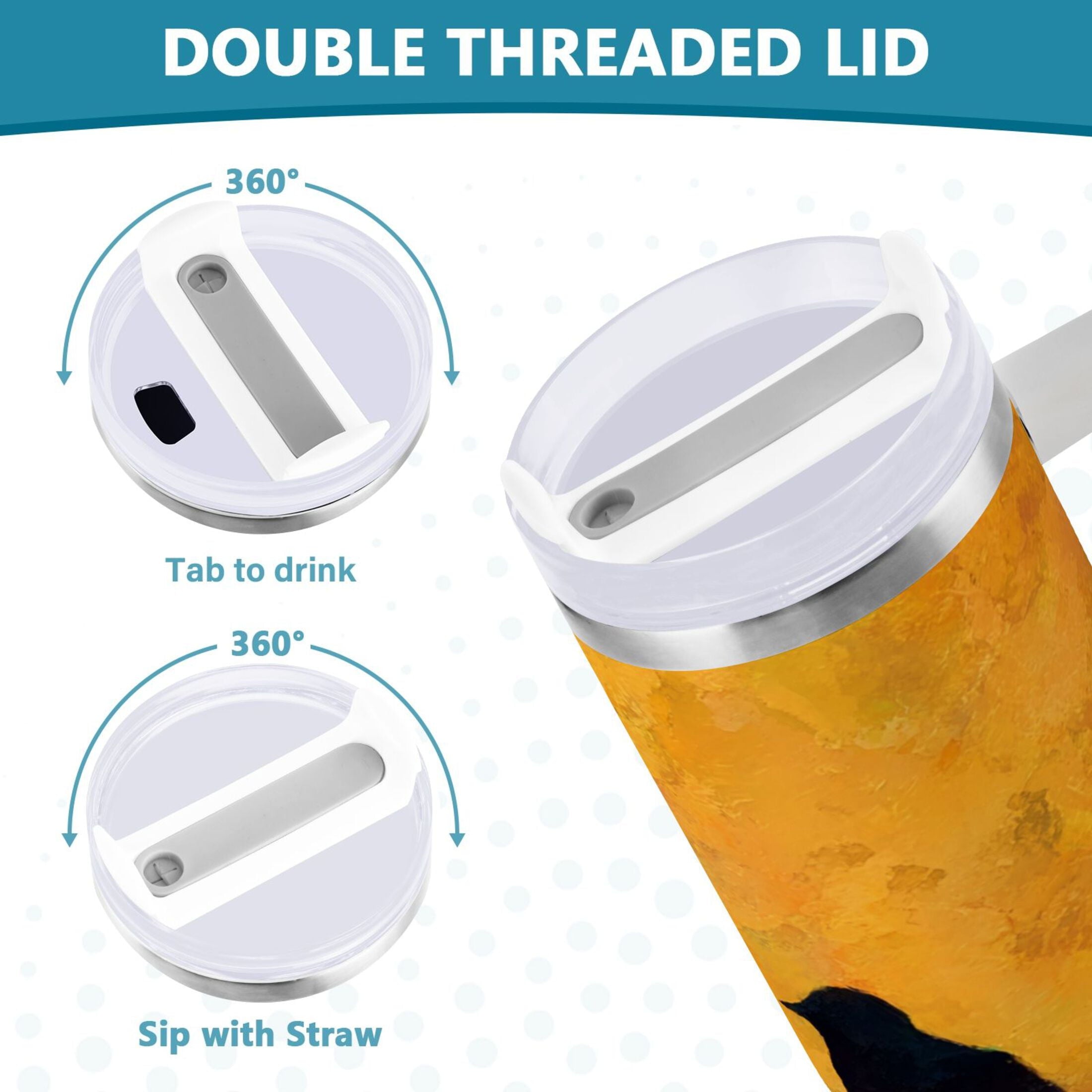 30 oz Insulated Stainless Steel Tumbler Double Wall Stainless Steel Tumbler with 2-Way Drinking Birds on A Wire Edition-T90U