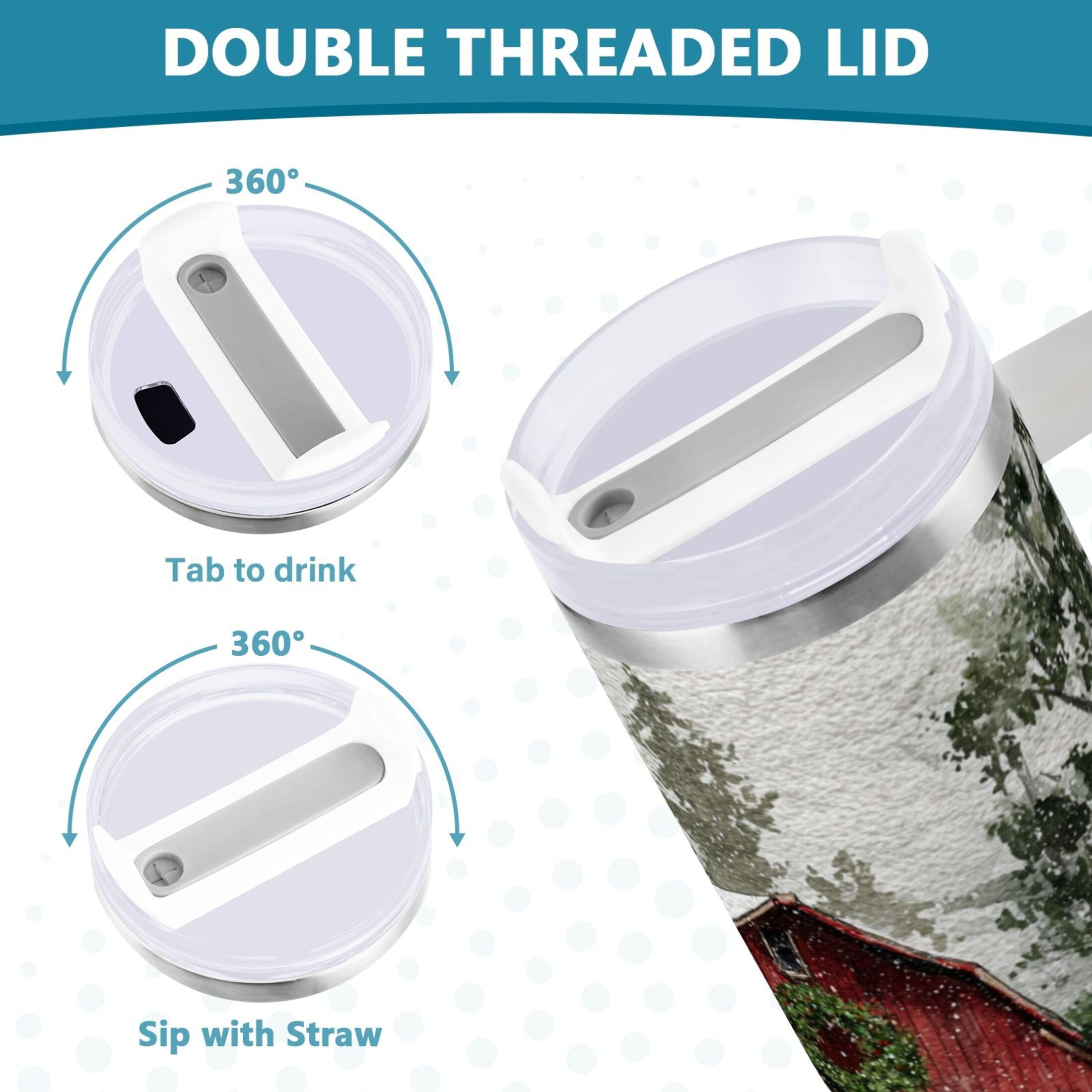 30 oz Insulated Stainless Steel Tumbler Double Wall Stainless Steel Tumbler with 2-Way Drinking Old Red Barn Edition-IKNR