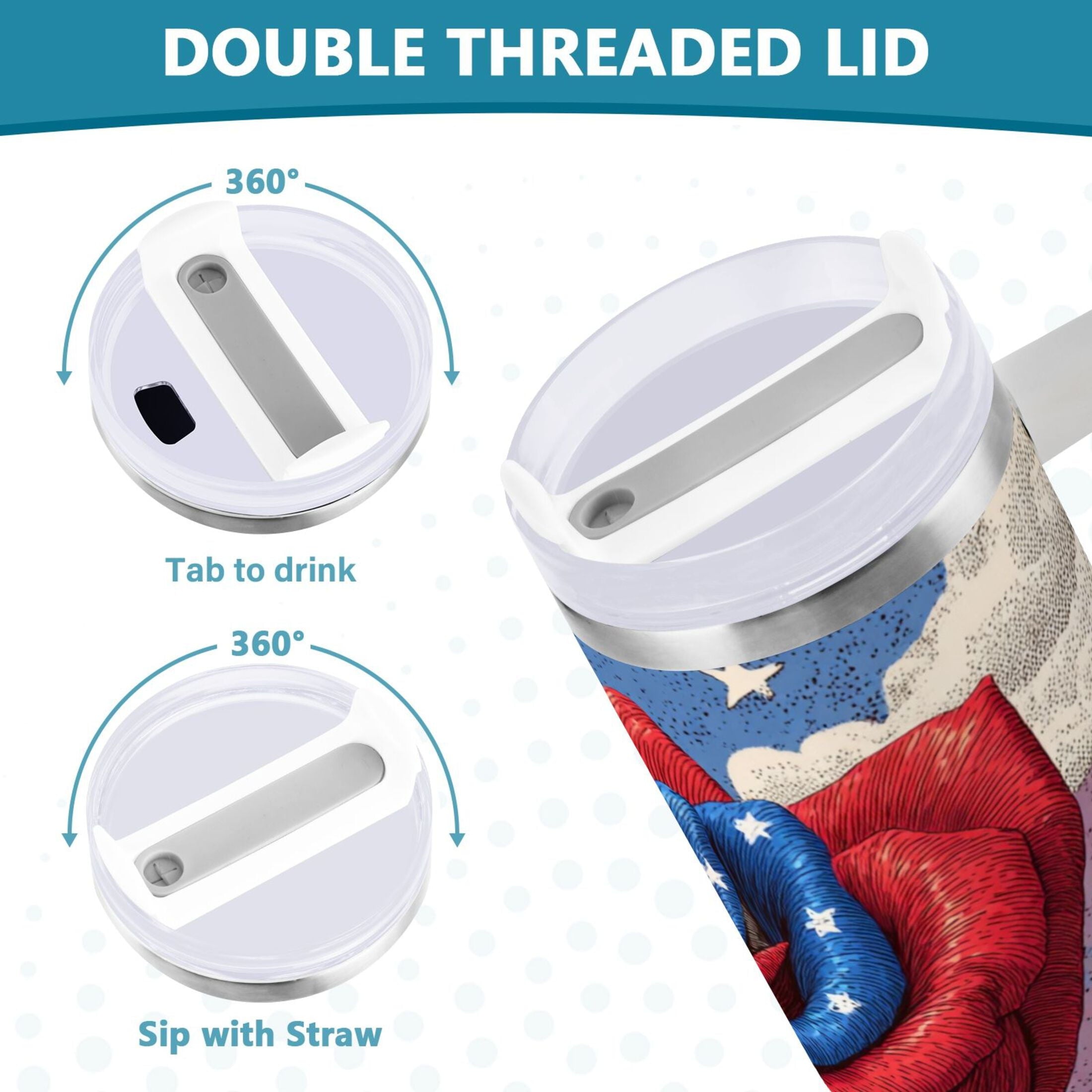 40 oz Insulated Stainless Steel Tumbler Double Wall Stainless Steel Tumbler with 2-Way Drinking Roses and Clouds Edition-CJCY