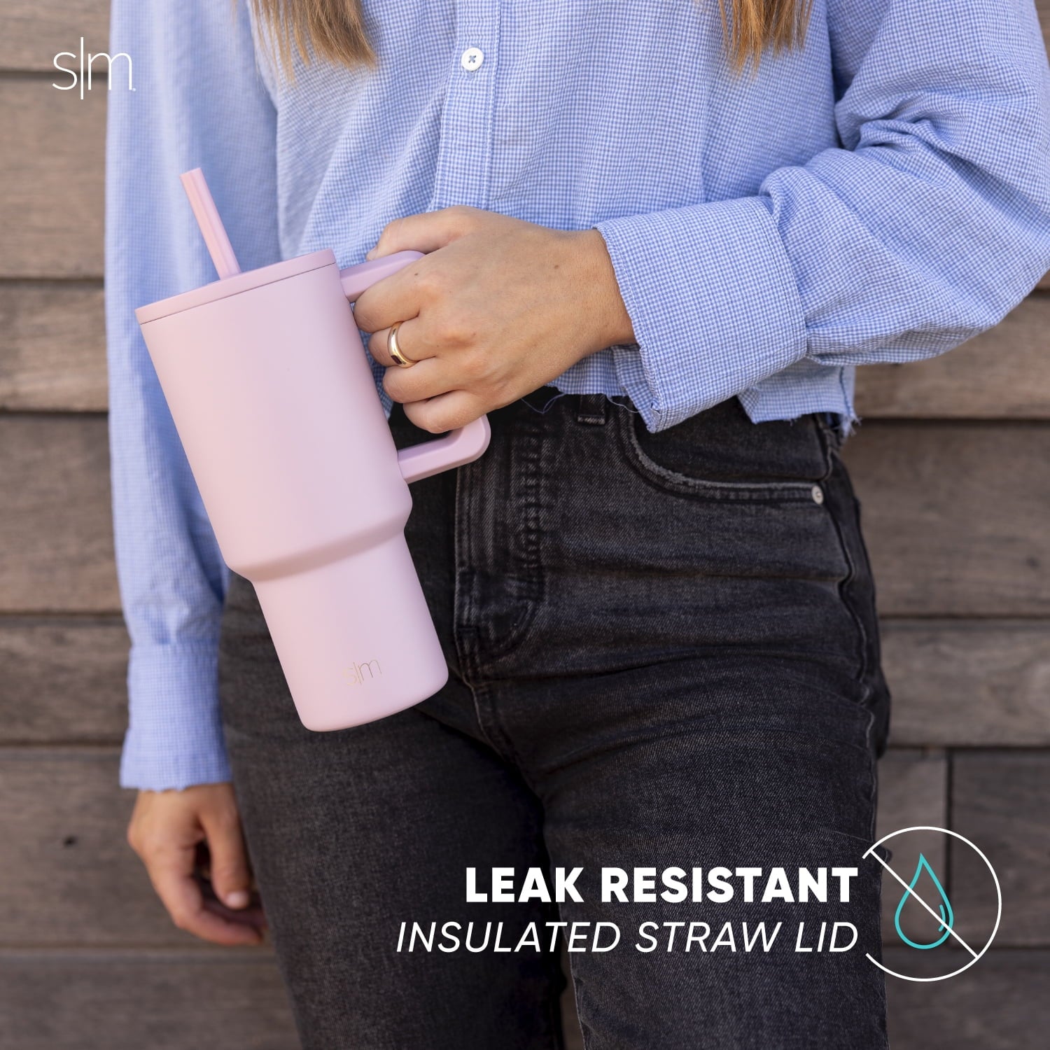 Simple Modern 30 fl oz Insulated Stainless Steel Trek Tumbler with Straw Lid | Seaglass Sage and Cream Checkmate Edition-16A6