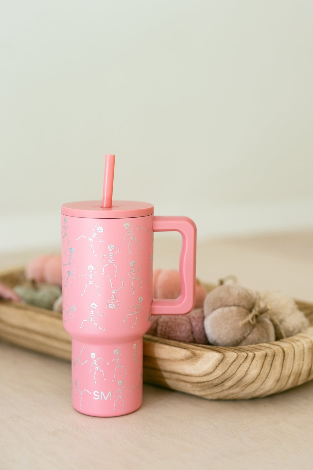 Simple Modern 30 fl oz Insulated Stainless Steel Trek Tumbler with Straw Lid | Seaglass Sage and Cream Checkmate Edition-16A6