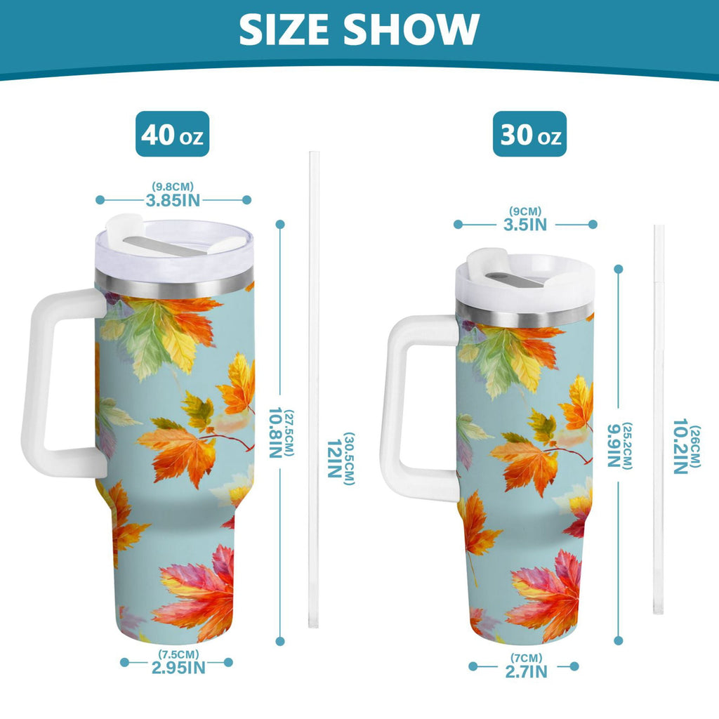 30 oz Insulated Stainless Steel Tumbler Double Wall Stainless Steel Tumbler with 2-Way Drinking Colorful Autumn Maple Leaves Edition-IL2W