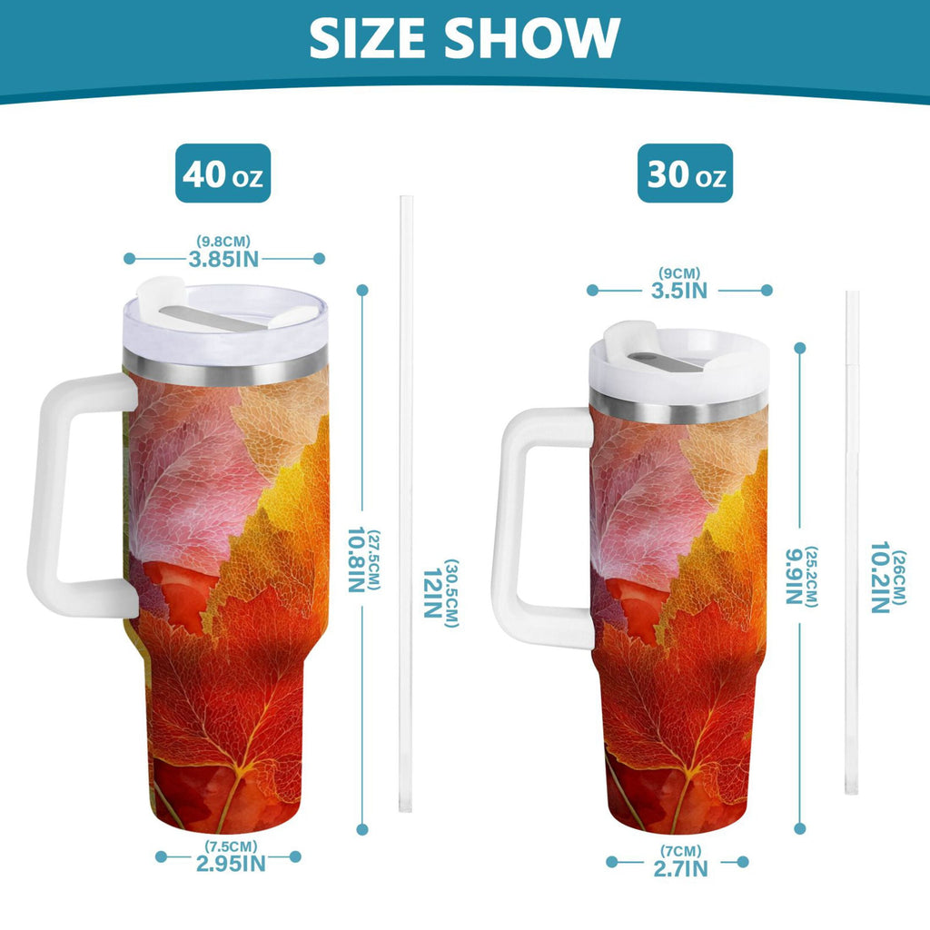 30 oz Insulated Stainless Steel Tumbler Double Wall Stainless Steel Tumbler with 2-Way Drinking Various Shades Autumn Leaves Edition-3NYS