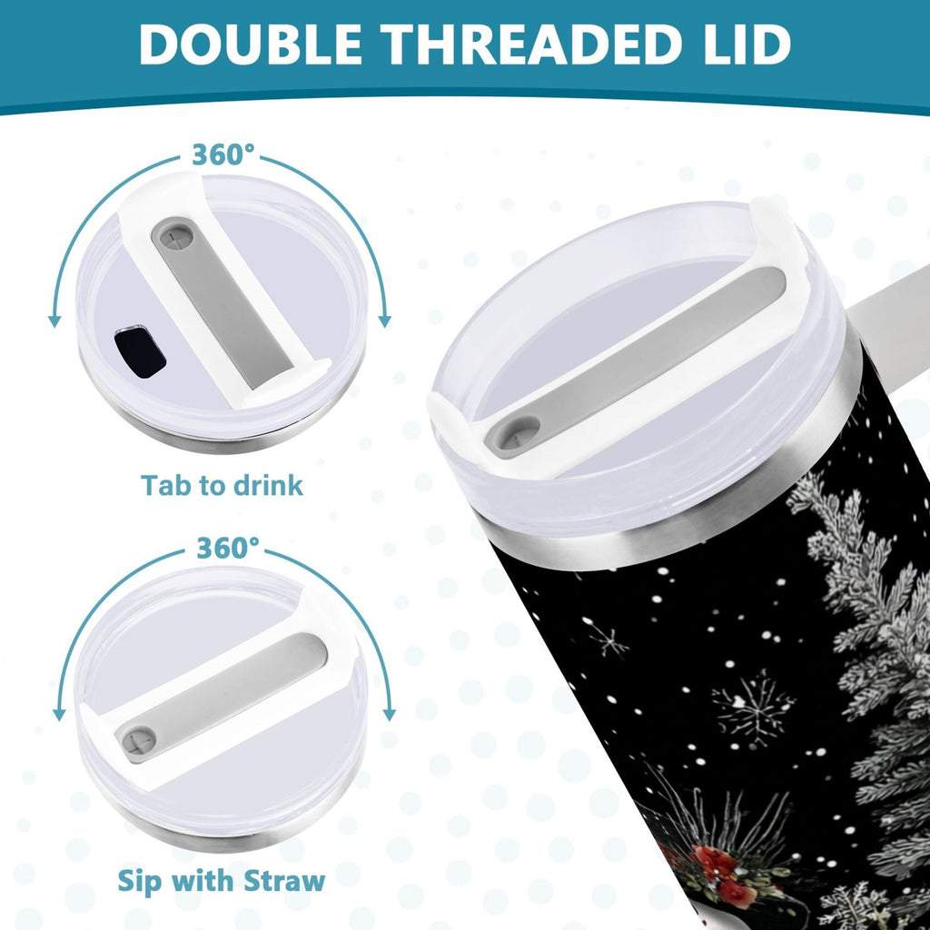 30 oz Insulated Stainless Steel Tumbler Double Wall Stainless Steel Tumbler with 2-Way Drinking Christmas Snowman Edition-XKFJ