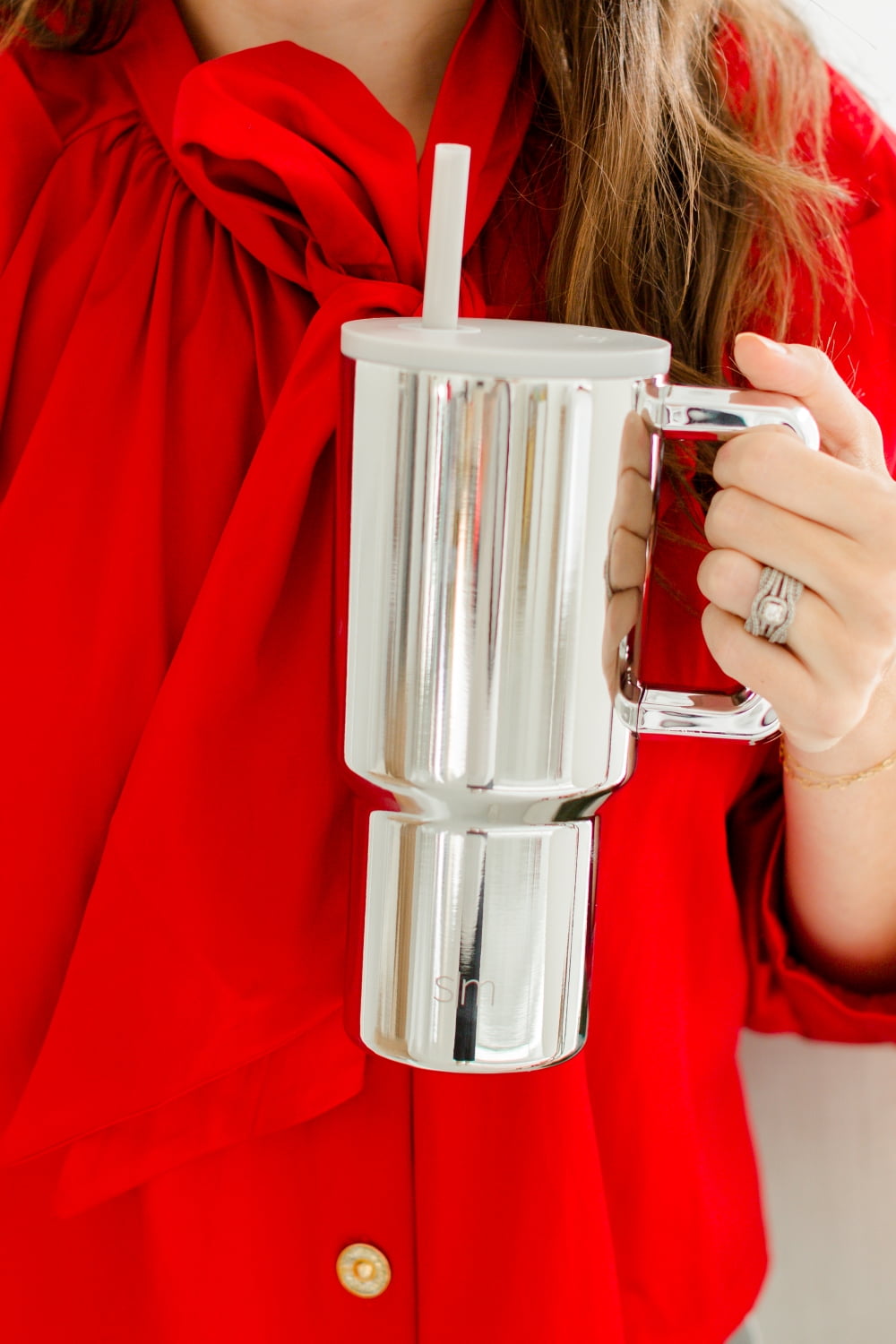 Simple Modern 30 fl oz Insulated Stainless Steel Trek Tumbler with Straw Lid | Seaglass Sage and Cream Checkmate Edition-16A6