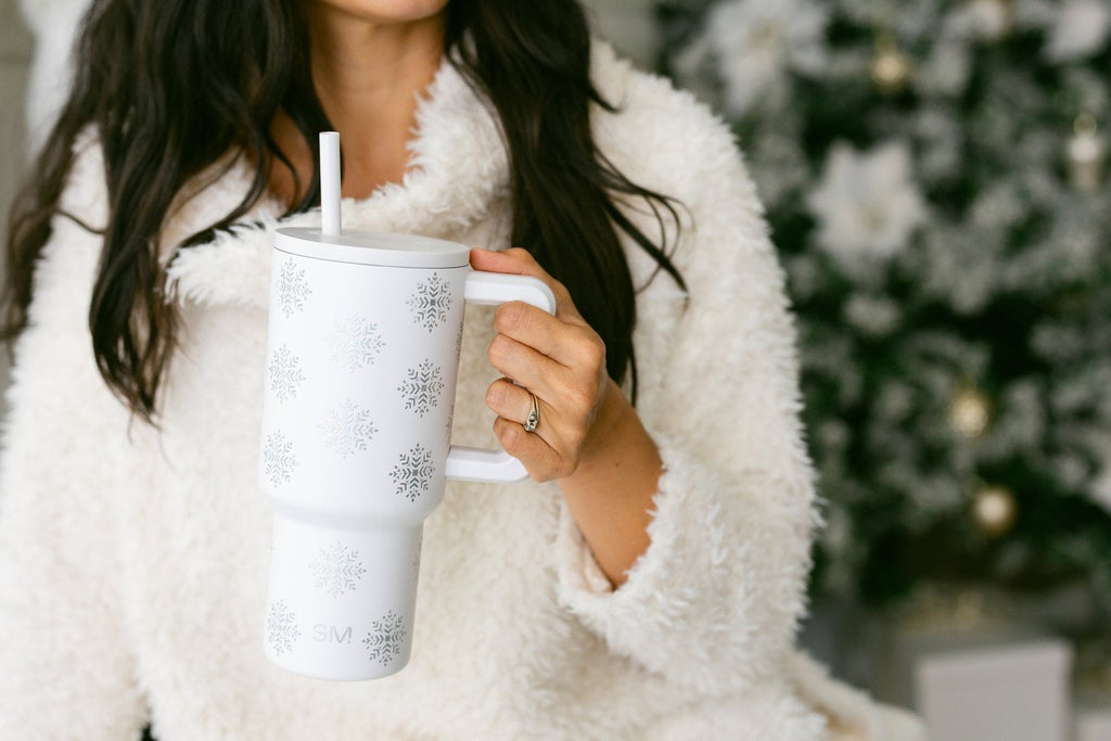 Simple Modern 30 fl oz Insulated Stainless Steel Trek Tumbler with Straw Lid | Seaglass Sage and Cream Checkmate Edition-16A6